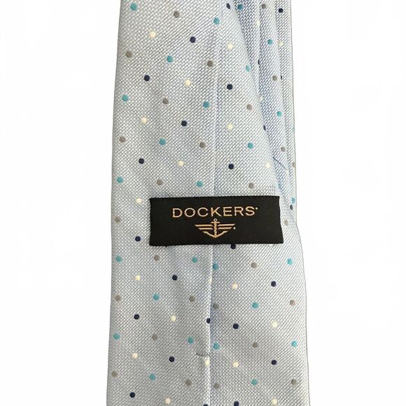 Lot of 3 Men's Neck Ties Dockers, Madison, Polo Silk Blue White Yellow - Picture 7 of 9